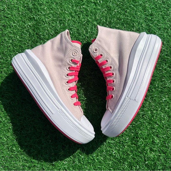 Converse Chuck Taylor All Star Lift Platform Hi Barely Rose / Strawberry Jam - Picture 7 of 13